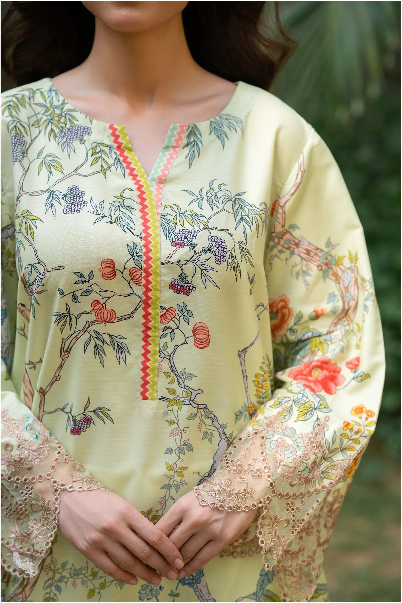 Pastel Garden Embroidered 2-Piece